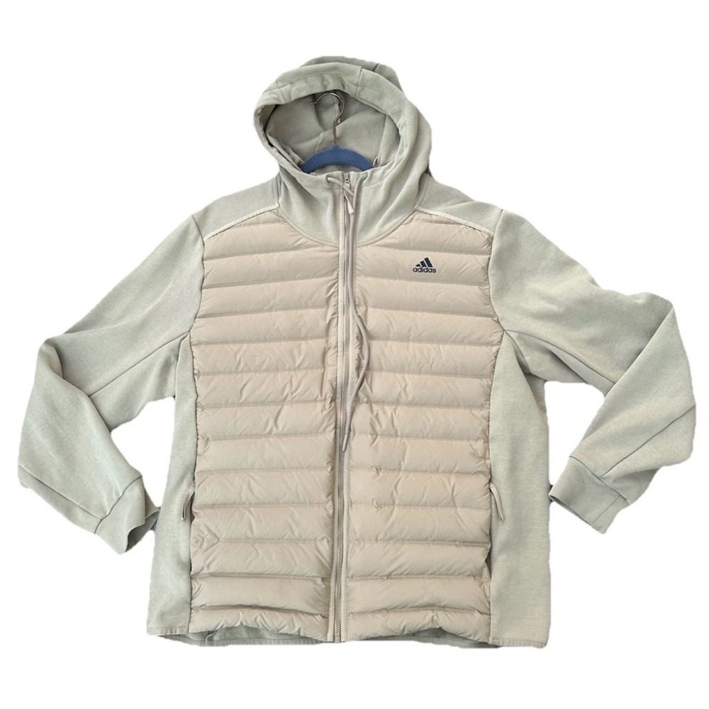 Adidas Men’s Varilite Hybrid Jackets Tan Brown Sz XL - Picture 4 of 10